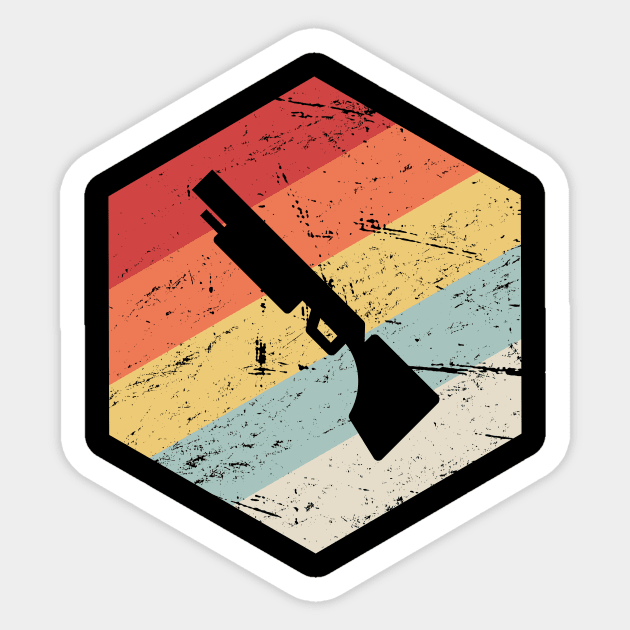 Retro 70s Shotgun Icon | Skeet Shooting Sticker by Wizardmode